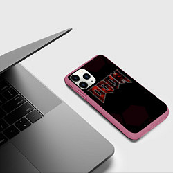 Чехол iPhone 11 Pro матовый Doom mick gordon, цвет: 3D-малиновый — фото 2
