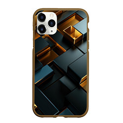 Чехол iPhone 11 Pro матовый Черные и золотые слитки, цвет: 3D-коричневый