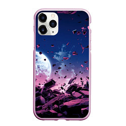 Чехол iPhone 11 Pro матовый Абстрактные частицы в космосе, цвет: 3D-розовый