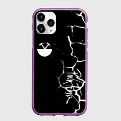 Чехол iPhone 11 Pro матовый Pink floyd текстура рок, цвет: 3D-фиолетовый