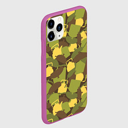 Чехол iPhone 11 Pro матовый Кухонная посуда - камуфляж, цвет: 3D-фиолетовый — фото 2