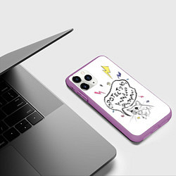Чехол iPhone 11 Pro матовый Достоевский бессмертен, цвет: 3D-фиолетовый — фото 2