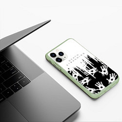 Чехол iPhone 11 Pro матовый Death Stranding знаки, цвет: 3D-салатовый — фото 2