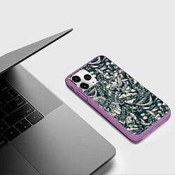 Чехол iPhone 11 Pro матовый Японская татуировка, цвет: 3D-фиолетовый — фото 2