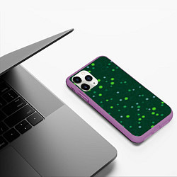 Чехол iPhone 11 Pro матовый Прикольный горошек зелёный, цвет: 3D-фиолетовый — фото 2