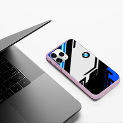 Чехол iPhone 11 Pro матовый BMW спортивная геометрия, цвет: 3D-розовый — фото 2