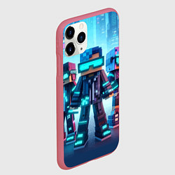 Чехол iPhone 11 Pro матовый Minecraft - fantasy ai art, цвет: 3D-малиновый — фото 2
