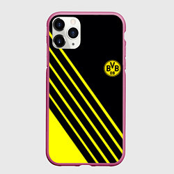 Чехол iPhone 11 Pro матовый Borussia sport line uniform, цвет: 3D-малиновый