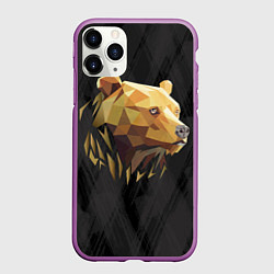 Чехол iPhone 11 Pro матовый Русский бурый медведь 2024, цвет: 3D-фиолетовый