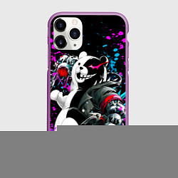 Чехол iPhone 11 Pro матовый Монокума фан-арт, цвет: 3D-фиолетовый