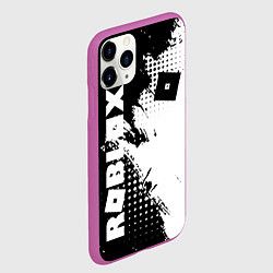 Чехол iPhone 11 Pro матовый Роблокс - черно-белая абстракция, цвет: 3D-фиолетовый — фото 2