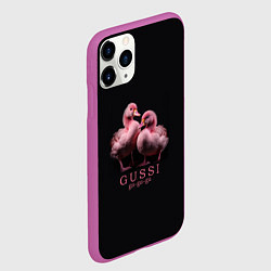Чехол iPhone 11 Pro матовый Два маленьких гуся: Gussi ga-ga-ga, цвет: 3D-фиолетовый — фото 2