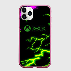 Чехол iPhone 11 Pro матовый Xbox storm молнии, цвет: 3D-малиновый