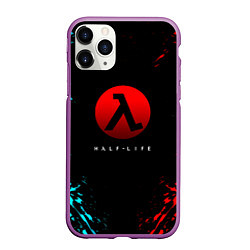 Чехол iPhone 11 Pro матовый Half life краска текстура валф, цвет: 3D-фиолетовый