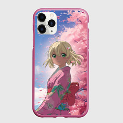 Чехол iPhone 11 Pro матовый Сиэми Морияма - Синий экзорцист, цвет: 3D-малиновый