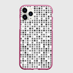 Чехол iPhone 11 Pro матовый Серые квадраты на белом фоне, цвет: 3D-малиновый