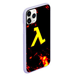 Чехол iPhone 11 Pro матовый Half life огненный стиль лава, цвет: 3D-светло-сиреневый — фото 2