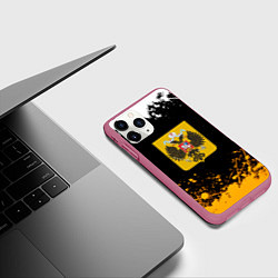 Чехол iPhone 11 Pro матовый Имперская Россия краски абстрактные, цвет: 3D-малиновый — фото 2