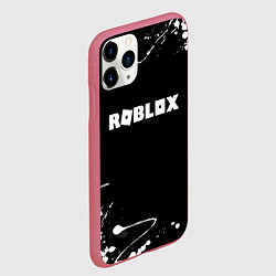 Чехол iPhone 11 Pro матовый Roblox текстура краски белые, цвет: 3D-малиновый — фото 2