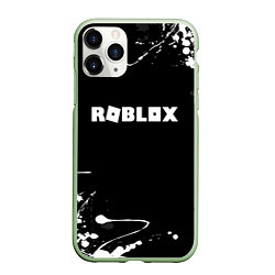 Чехол iPhone 11 Pro матовый Roblox текстура краски белые, цвет: 3D-салатовый