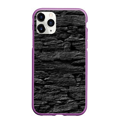 Чехол iPhone 11 Pro матовый Графитовый черный камень, цвет: 3D-фиолетовый