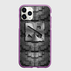 Чехол iPhone 11 Pro матовый Dota - metal texture, цвет: 3D-фиолетовый