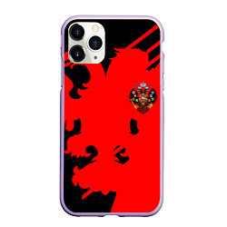 Чехол iPhone 11 Pro матовый Герб России абстракция спорт текстура, цвет: 3D-светло-сиреневый