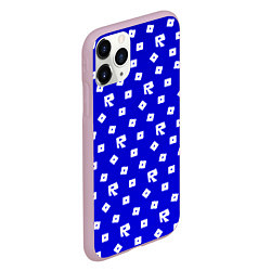 Чехол iPhone 11 Pro матовый Роблокс паттерн мобайл, цвет: 3D-розовый — фото 2