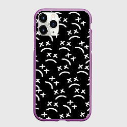 Чехол iPhone 11 Pro матовый Marshmello pattern music dj, цвет: 3D-фиолетовый