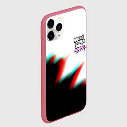 Чехол iPhone 11 Pro матовый GTA glitch текстура вайсити, цвет: 3D-малиновый — фото 2