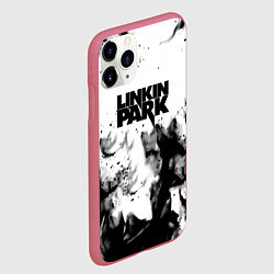 Чехол iPhone 11 Pro матовый Linkin park огненный дым рок, цвет: 3D-малиновый — фото 2