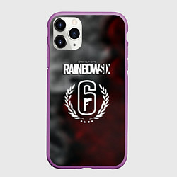 Чехол iPhone 11 Pro матовый Rainbow six gradient fire, цвет: 3D-фиолетовый