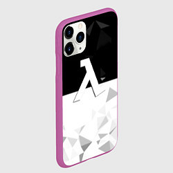 Чехол iPhone 11 Pro матовый Half life pattern geometry, цвет: 3D-фиолетовый — фото 2