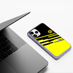 Чехол iPhone 11 Pro матовый Borussia текстура спорт, цвет: 3D-светло-сиреневый — фото 2