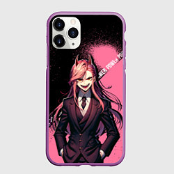 Чехол iPhone 11 Pro матовый Человек бензопила - Пауэр, цвет: 3D-фиолетовый