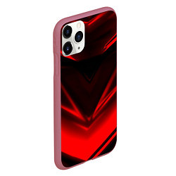 Чехол iPhone 11 Pro матовый Geometry stripes line, цвет: 3D-малиновый — фото 2