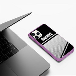 Чехол iPhone 11 Pro матовый Fortnite geometry sport, цвет: 3D-фиолетовый — фото 2