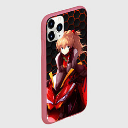 Чехол iPhone 11 Pro матовый Аска из Евангелиона, цвет: 3D-малиновый — фото 2