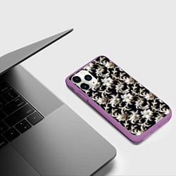 Чехол iPhone 11 Pro матовый Узор в стиле барокко, цвет: 3D-фиолетовый — фото 2