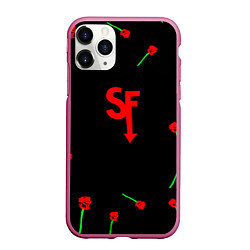 Чехол iPhone 11 Pro матовый Sally face rose steel, цвет: 3D-малиновый