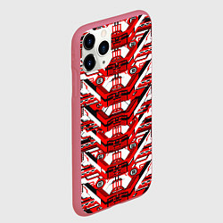 Чехол iPhone 11 Pro матовый Красно-белая техно броня, цвет: 3D-малиновый — фото 2