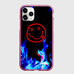 Чехол iPhone 11 Pro матовый Nirvana flame, цвет: 3D-малиновый