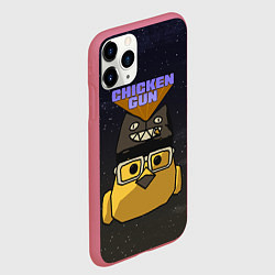 Чехол iPhone 11 Pro матовый Chicken gun space, цвет: 3D-малиновый — фото 2