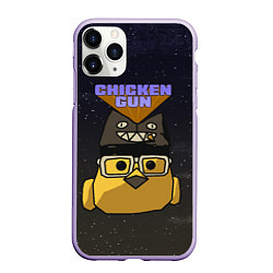 Чехол iPhone 11 Pro матовый Chicken gun space, цвет: 3D-светло-сиреневый