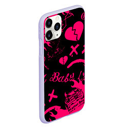 Чехол iPhone 11 Pro матовый Lil peep pink steel rap, цвет: 3D-светло-сиреневый — фото 2