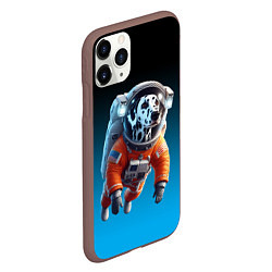 Чехол iPhone 11 Pro матовый Далматинец космонавт в открытом космосе, цвет: 3D-коричневый — фото 2