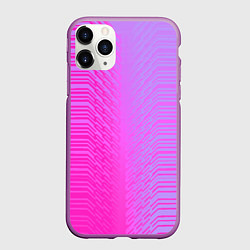 Чехол iPhone 11 Pro матовый Розовые градиентные линии, цвет: 3D-фиолетовый