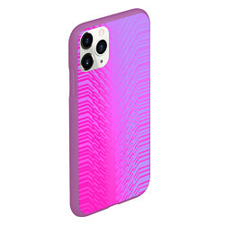 Чехол iPhone 11 Pro матовый Розовые градиентные линии, цвет: 3D-фиолетовый — фото 2