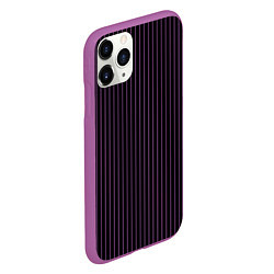 Чехол iPhone 11 Pro матовый Тёмный фиолетовый в полоску, цвет: 3D-фиолетовый — фото 2