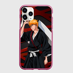 Чехол iPhone 11 Pro матовый Ичиго Куросаки из Блича, цвет: 3D-малиновый